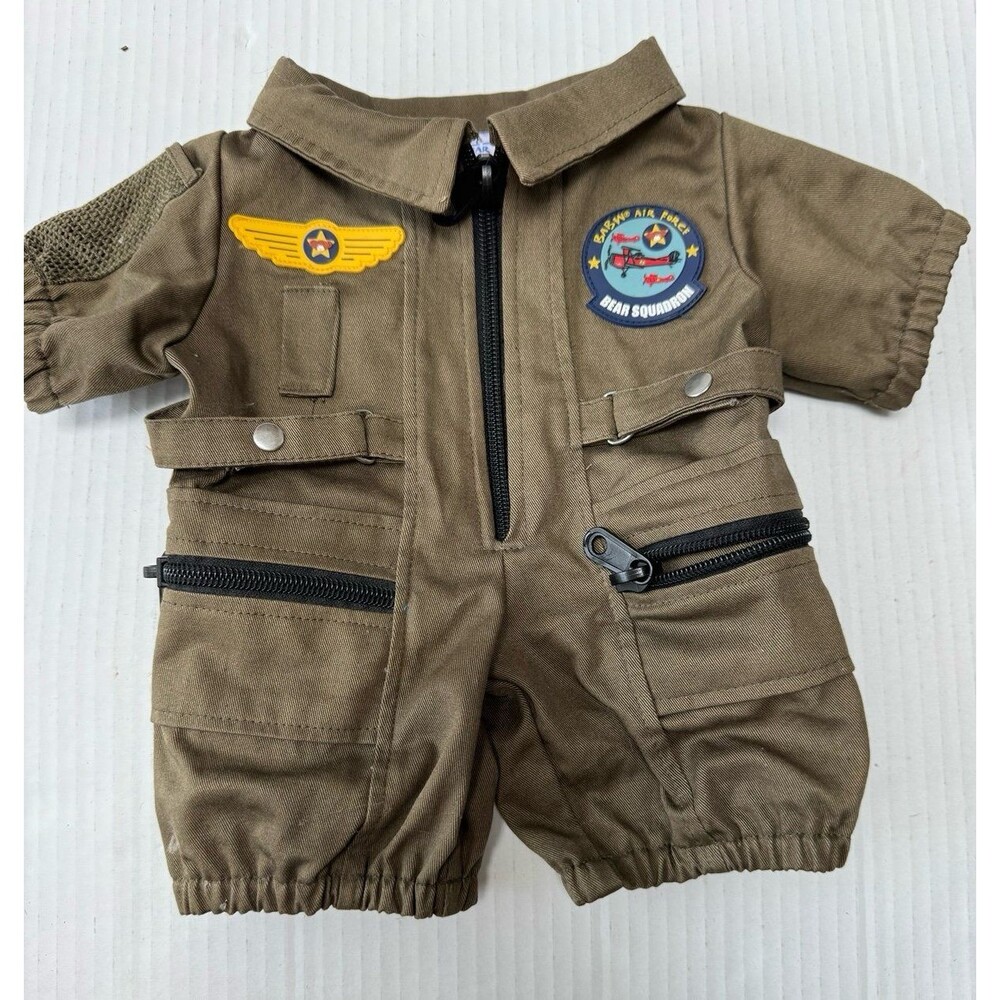 RARE BUILD-A-BEAR AIR FORCE AVIATOR FLIGHT OUTFIT JUMPSUIT BEAR SQUADRON